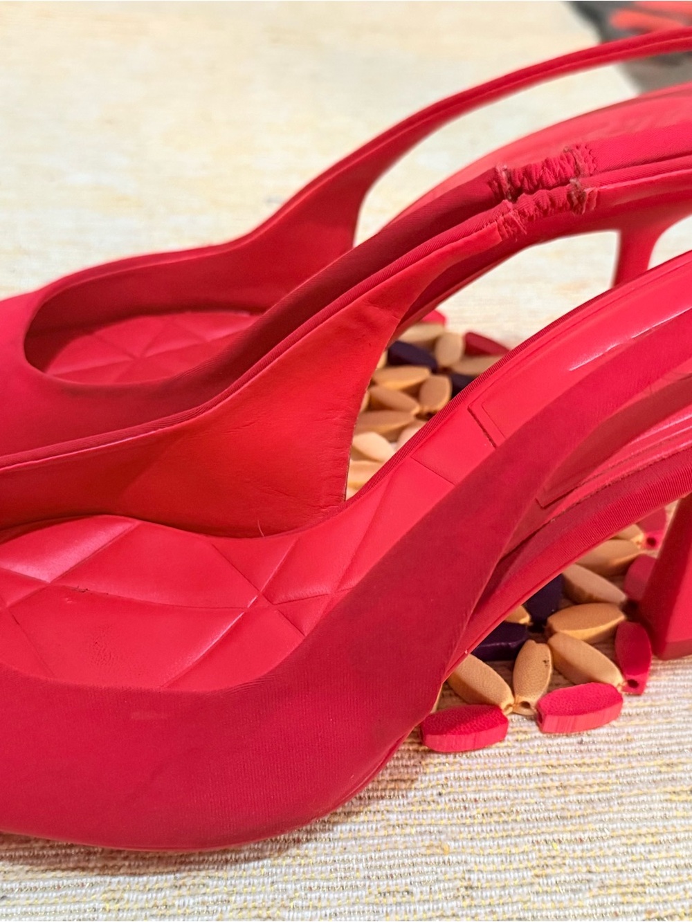 Zara Bright Red Slingback Heels
